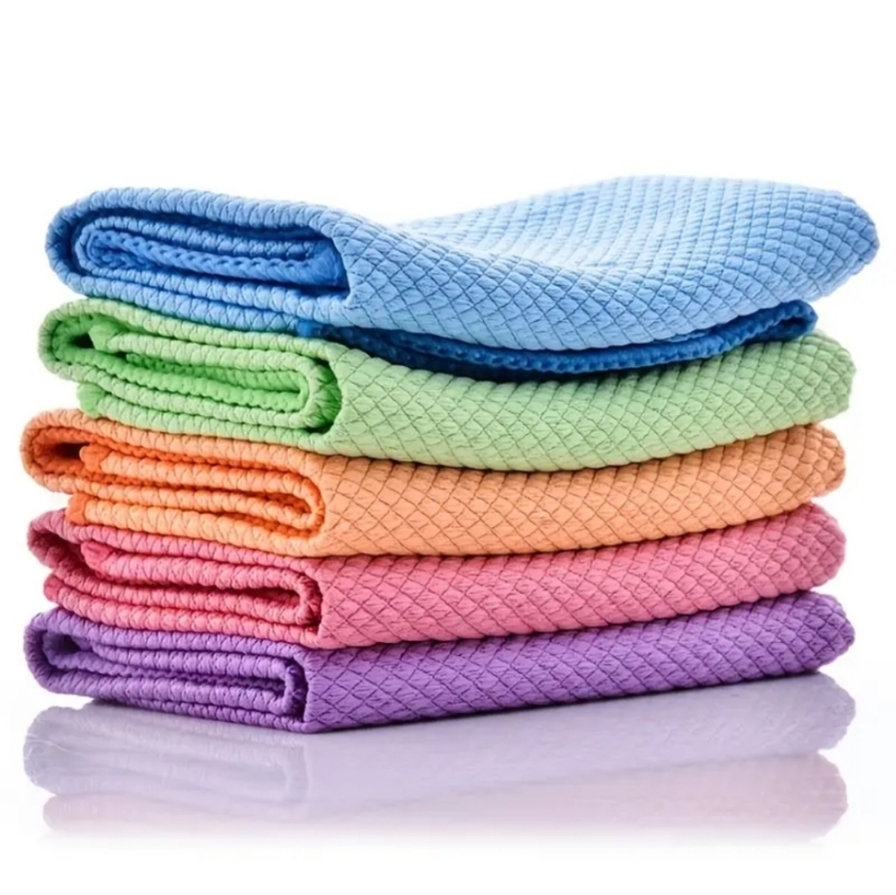 5 Pcs Streak Free Miracle Cleaning Cloth, Nanoscale Cleaning Cloth, Reusable